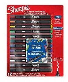 MARCADOR SHARPIE CREATIVE ACRILICO PTA FINA. X12U COLORES (2212829)