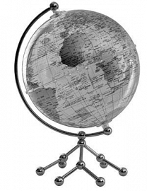 GLOBO TERRAQUEO 20CM BASE DE METAL CROMADA POLITICO (TOKIO)