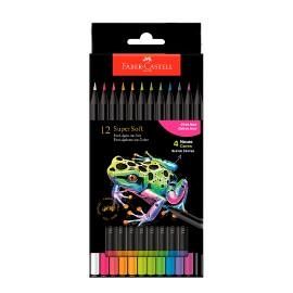 LAPICES DE COLORES FABER CASTELL SUPERSOFT NEON X12U (210744)
