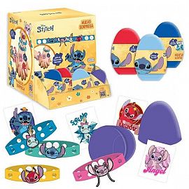 HUEVO SORPRESA TAPIMOVIL PULASERA+PIN+TATTOO STITCH.