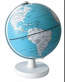 GLOBO TERRAQUEO 20CM BASE DE MADERA BLANCA POLITICO (ZEUS)