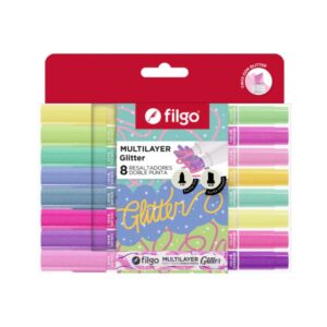 RESALTADOR FILGO MULTILAYER DOBLE PUNTA GLITTER X8U (MTLAY-E8-GLI)