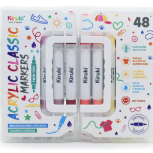 MARCADORES ACRILICOS KIRUKI DOBLE PUNTA X48U (700020)