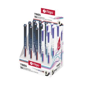 BOLIGRAFO FILGO RETRACTIL TRES TINTAS 1.0MM TRAZO MEDIO X15U C/U (TRSRT-D15-SUR)
