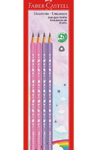 LAPICES NEGRO GRAFITO FABER UNICORNIO X4U (210519)