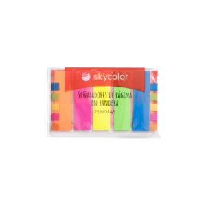 SEÑALADOR SKYCOLOR 12x45mm x 25 hjs. x 5 COLORES SURTIDOS RECTANGULAR