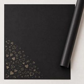 PAPEL COREANO IBI CRAFT 57CM X10M NEGRO CON BORDE DORADO (647048)