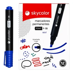 MARCADOR SKYCOLOR POINT P-126 PERMANENTE PTA BISELADA AZUL