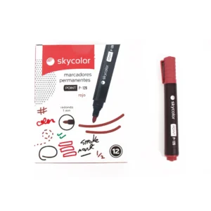 MARCADOR SKYCOLOR POINT P-126 PERMANENTE PTA REDONDA ROJO