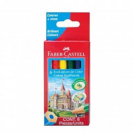LAPIZ COLOR FABER CASTELL ECOLAPIZ X6U.CORTOS (7216)
