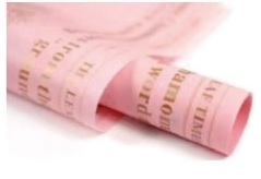 PAPEL COREANO IBI CRAFT 57X57 CM ROSA + TEXTO ORO X20U C/U (647004)