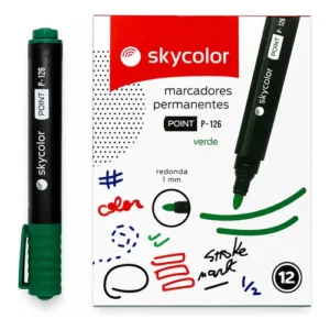 MARCADOR SKYCOLOR POINT P-126 PERMANENTE PTA REDONDA VERDE