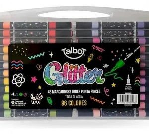 MARCADORES TALBOT GLITTER X48U DOBLE PUNTA PINCEL (8209)