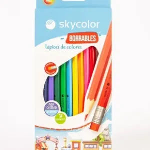 LAPIZ SKYCOLOR x 12 LARGOS SURTIDOS BORRABLE