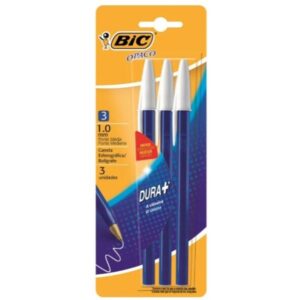 BOLIGRAFO BIC OPACO DURA+ 1.0MM X3U AZUL/NEGRO (908451)