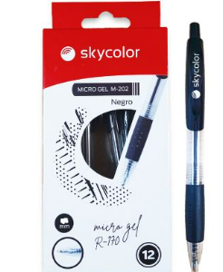 BOLIGRAFO SKYCOLOR RETRACTIL MICRO GEL M-202 NEGRO